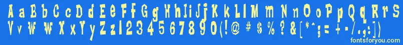 LankyBastard Font – Yellow Fonts on Blue Background