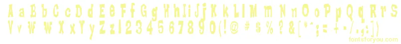 LankyBastard Font – Yellow Fonts on White Background