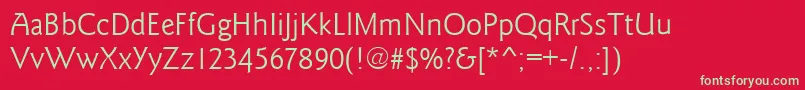 フォントGoudysansRegular – 赤い背景に緑の文字