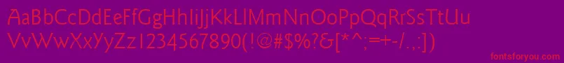 フォントGoudysansRegular – 紫の背景に赤い文字