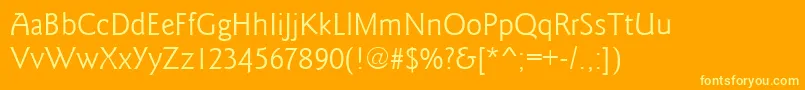 GoudysansRegular-Schriftart – Gelbe Schriften auf orangefarbenem Hintergrund