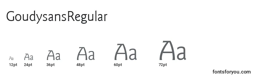 GoudysansRegular Font Sizes