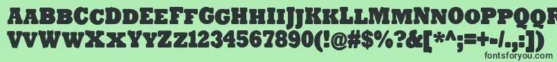 フォントTenderGoliathSmallCaps – 緑の背景に黒い文字