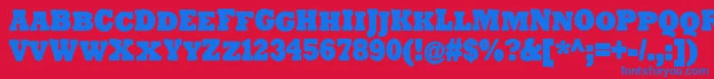 TenderGoliathSmallCaps Font – Blue Fonts on Red Background