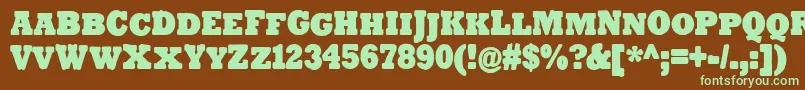 TenderGoliathSmallCaps Font – Green Fonts on Brown Background