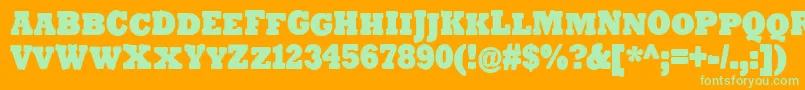 TenderGoliathSmallCaps Font – Green Fonts on Orange Background