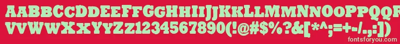 TenderGoliathSmallCaps Font – Green Fonts on Red Background