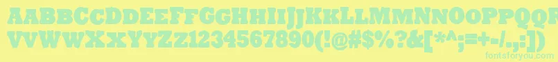 TenderGoliathSmallCaps Font – Green Fonts on Yellow Background