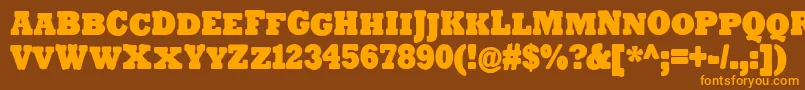 TenderGoliathSmallCaps Font – Orange Fonts on Brown Background