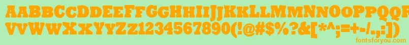 TenderGoliathSmallCaps Font – Orange Fonts on Green Background