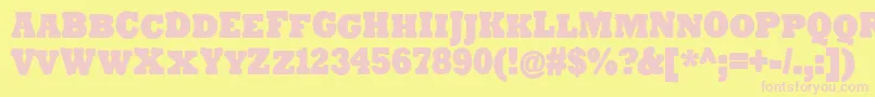 TenderGoliathSmallCaps Font – Pink Fonts on Yellow Background