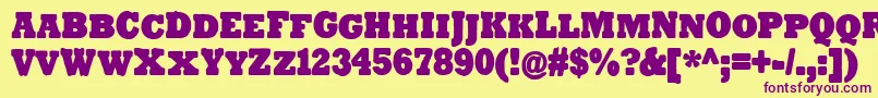 TenderGoliathSmallCaps Font – Purple Fonts on Yellow Background