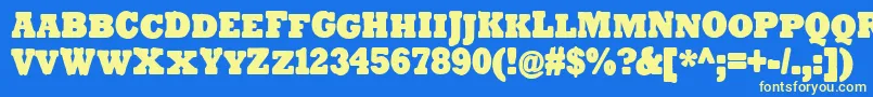 TenderGoliathSmallCaps Font – Yellow Fonts on Blue Background