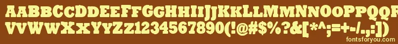 TenderGoliathSmallCaps Font – Yellow Fonts on Brown Background