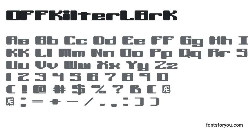 Schriftart OffKilterLBrk – Alphabet, Zahlen, spezielle Symbole