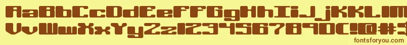 OffKilterLBrk Font – Brown Fonts on Yellow Background