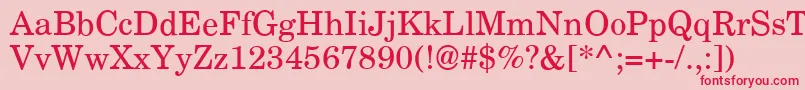 CenturyPsRegular Font – Red Fonts on Pink Background