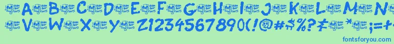 CasketBreath Font – Blue Fonts on Green Background