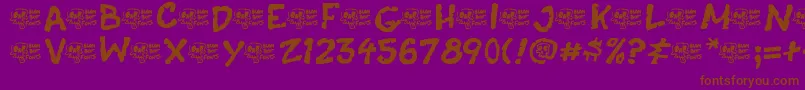 フォントCasketBreath – 紫色の背景に茶色のフォント