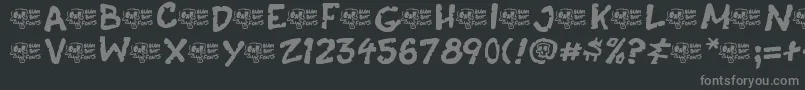 CasketBreath-fontti – harmaat kirjasimet mustalla taustalla
