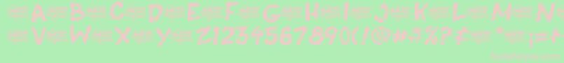 CasketBreath-fontti – vaaleanpunaiset fontit vihreällä taustalla