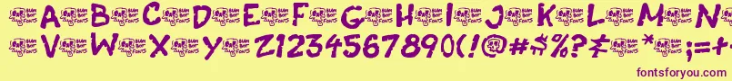 CasketBreath Font – Purple Fonts on Yellow Background