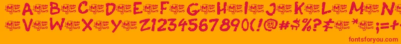 CasketBreath Font – Red Fonts on Orange Background