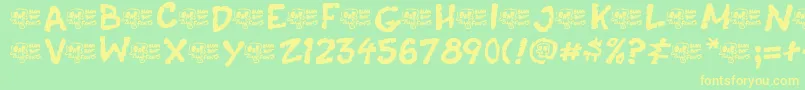 CasketBreath Font – Yellow Fonts on Green Background