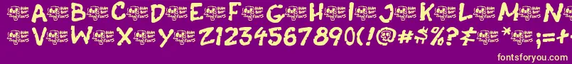 CasketBreath Font – Yellow Fonts on Purple Background