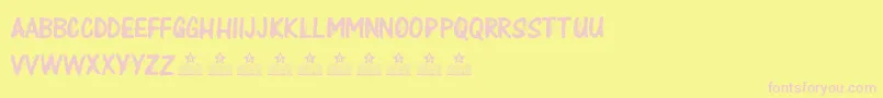 TheCurePersonalUse Font – Pink Fonts on Yellow Background