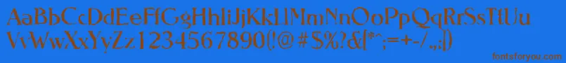 NevadarandomRegular Font – Brown Fonts on Blue Background