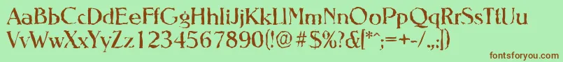 NevadarandomRegular Font – Brown Fonts on Green Background