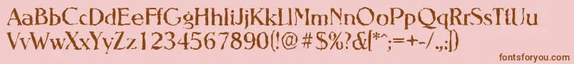 NevadarandomRegular Font – Brown Fonts on Pink Background