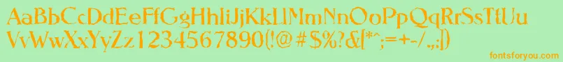 NevadarandomRegular Font – Orange Fonts on Green Background