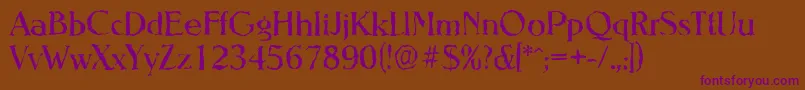 Шрифт NevadarandomRegular – фиолетовые шрифты на коричневом фоне