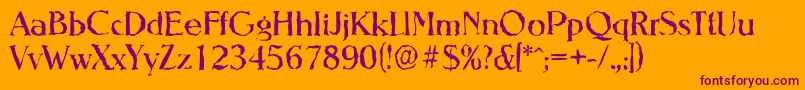 NevadarandomRegular Font – Purple Fonts on Orange Background