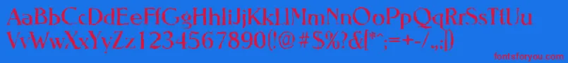 NevadarandomRegular Font – Red Fonts on Blue Background