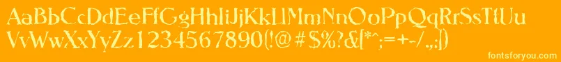 NevadarandomRegular Font – Yellow Fonts on Orange Background