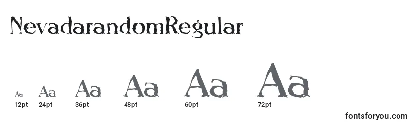 Размеры шрифта NevadarandomRegular