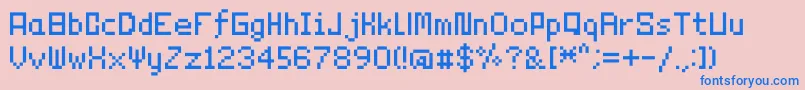 Fonte Technicality1 – fontes azuis em um fundo rosa