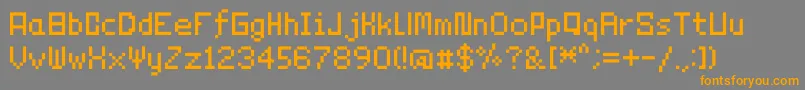 フォントTechnicality1 – オレンジの文字は灰色の背景にあります。