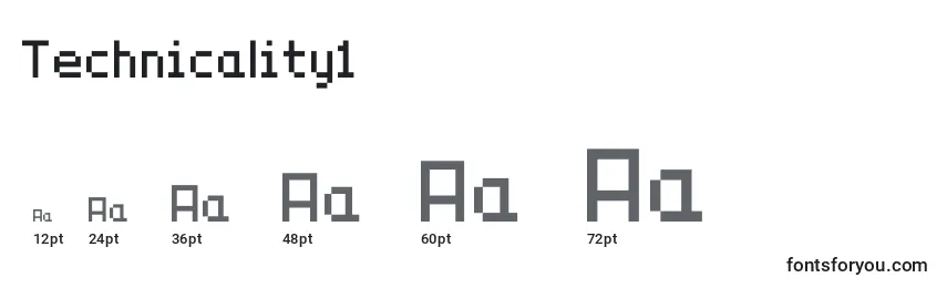 Technicality1 Font Sizes