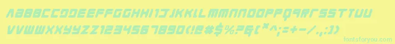 YoungTechsItalic Font – Green Fonts on Yellow Background