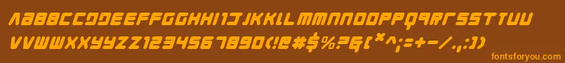 YoungTechsItalic Font – Orange Fonts on Brown Background
