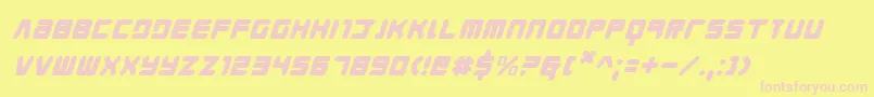 YoungTechsItalic Font – Pink Fonts on Yellow Background
