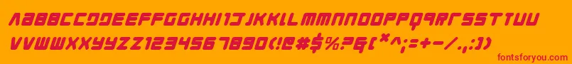 YoungTechsItalic Font – Red Fonts on Orange Background