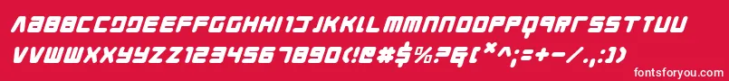 YoungTechsItalic Font – White Fonts on Red Background