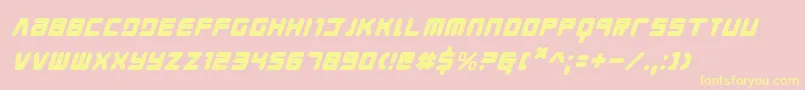 YoungTechsItalic Font – Yellow Fonts on Pink Background