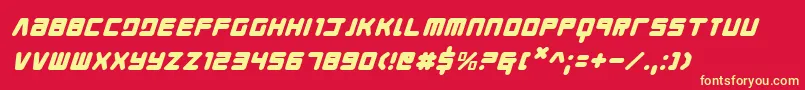 YoungTechsItalic Font – Yellow Fonts on Red Background