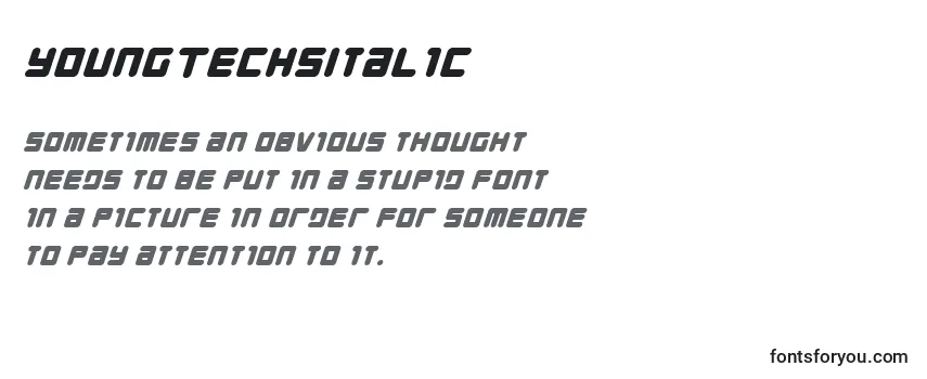 YoungTechsItalic Font